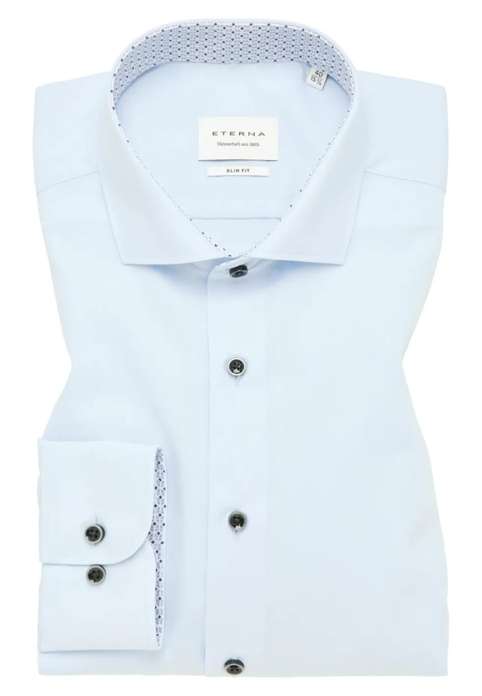 ETERNA slim fit overhemd, popeline, lichtblauw (contrast)