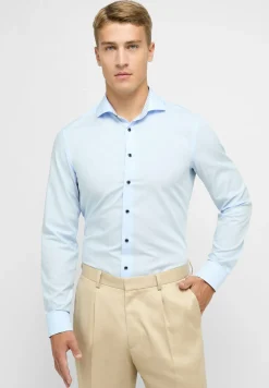 ETERNA slim fit overhemd, popeline, lichtblauw (contrast)