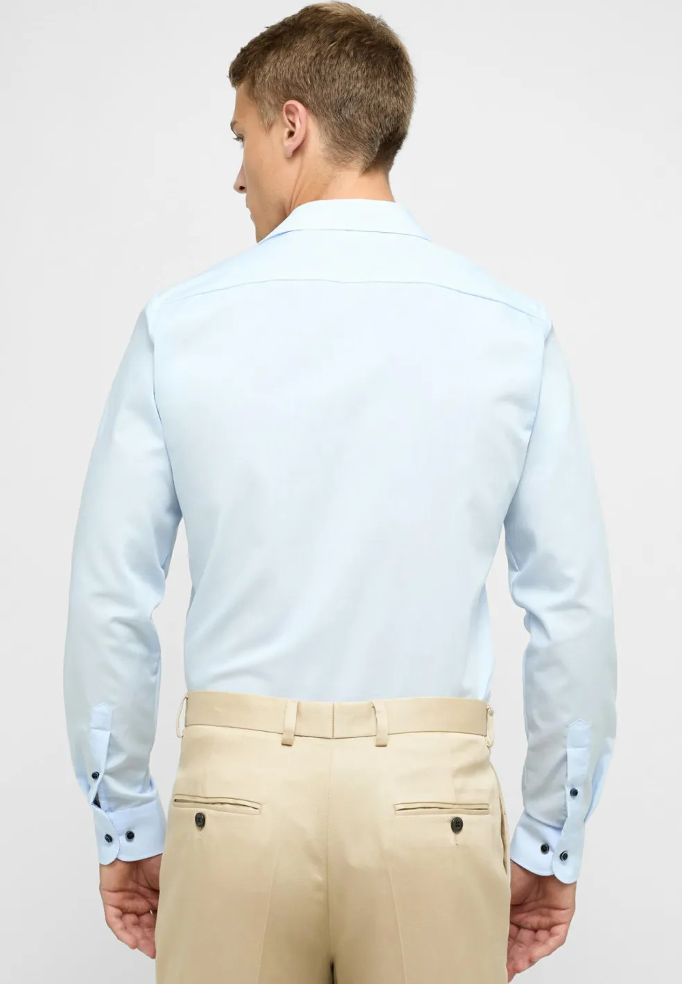 ETERNA slim fit overhemd, popeline, lichtblauw (contrast)