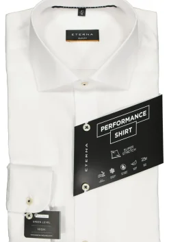 ETERNA slim fit performance overhemd, superstretch lyocell, wit