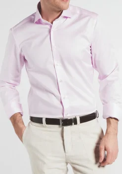 ETERNA 1863 slim fit premium overhemd, 2-ply twill heren overhemd, roze