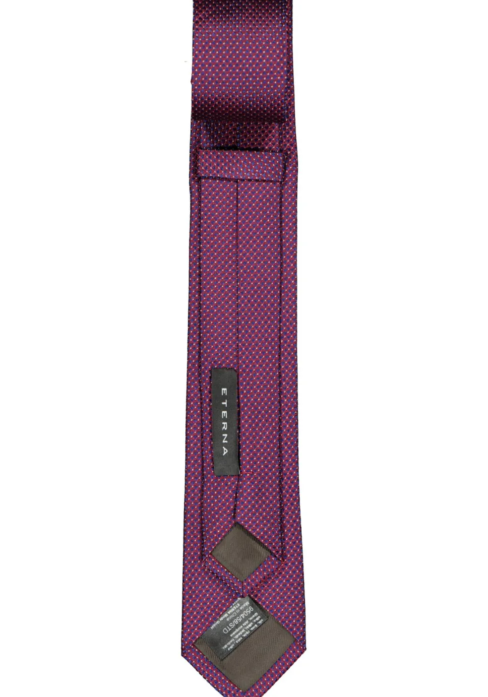 ETERNA smalle stropdas, roze-rood met blauw structuur