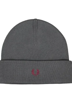 Fred Perry merino wol beanie muts, antraciet