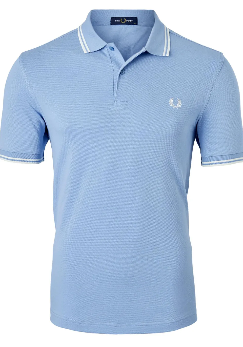 Fred Perry M3600 polo twin tipped shirt, heren polo Sky / Snow White / Snow White