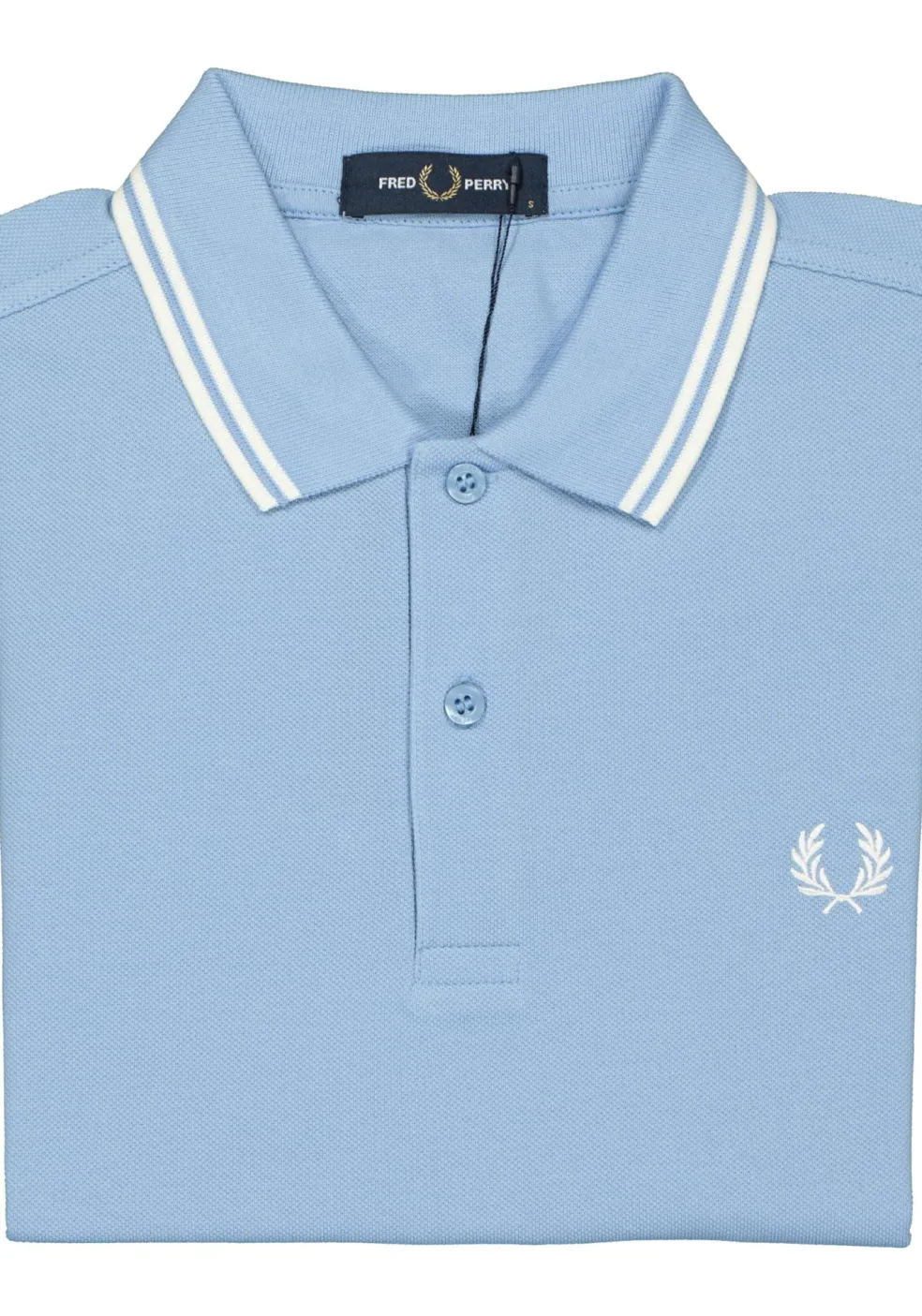 Fred Perry M3600 polo twin tipped shirt, heren polo Sky / Snow White / Snow White