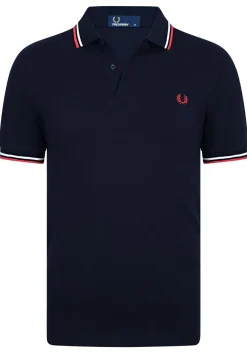 Fred Perry M3600 polo twin tipped shirt, heren polo Navy / White / Red