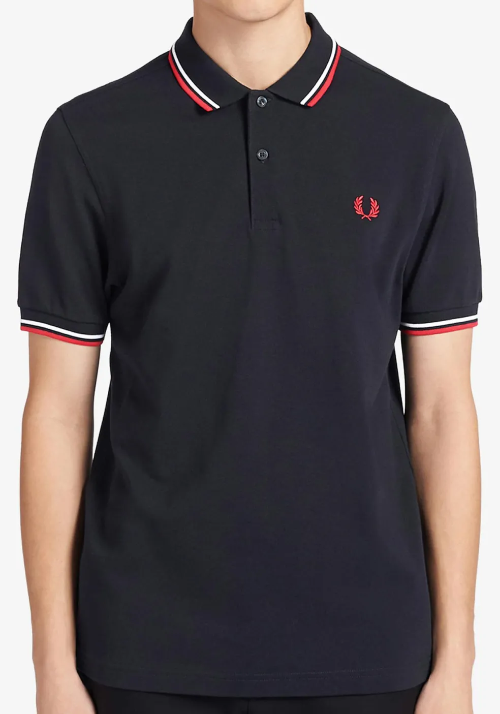 Fred Perry M3600 polo twin tipped shirt, heren polo Navy / White / Red