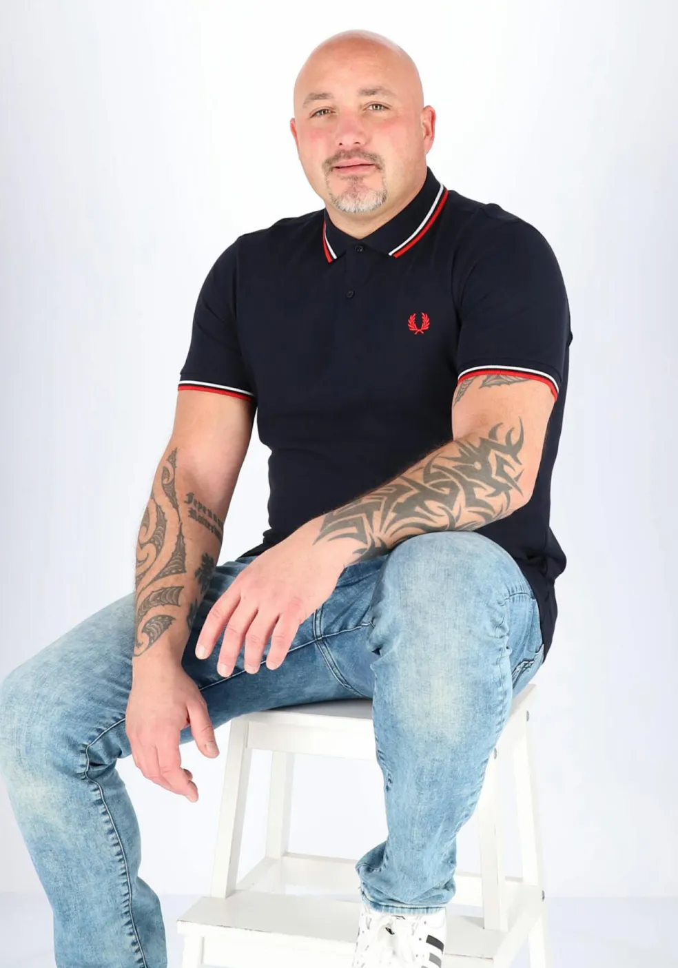 Fred Perry M3600 polo twin tipped shirt, heren polo Navy / White / Red