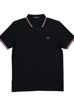 Fred Perry M3600 polo twin tipped shirt, heren polo Navy / White / Red