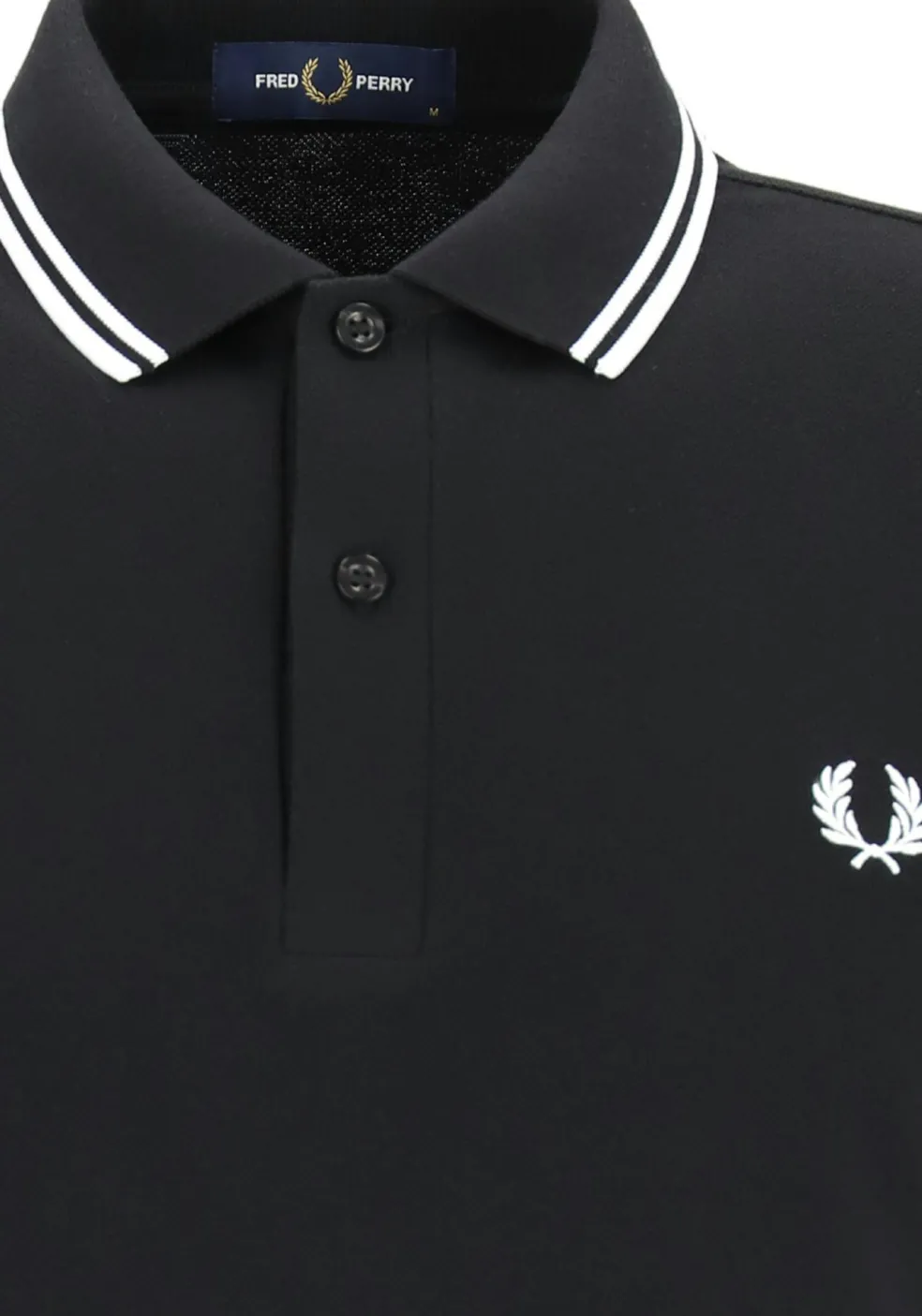 Fred Perry M3600 polo twin tipped shirt, heren polo, Black / White / White