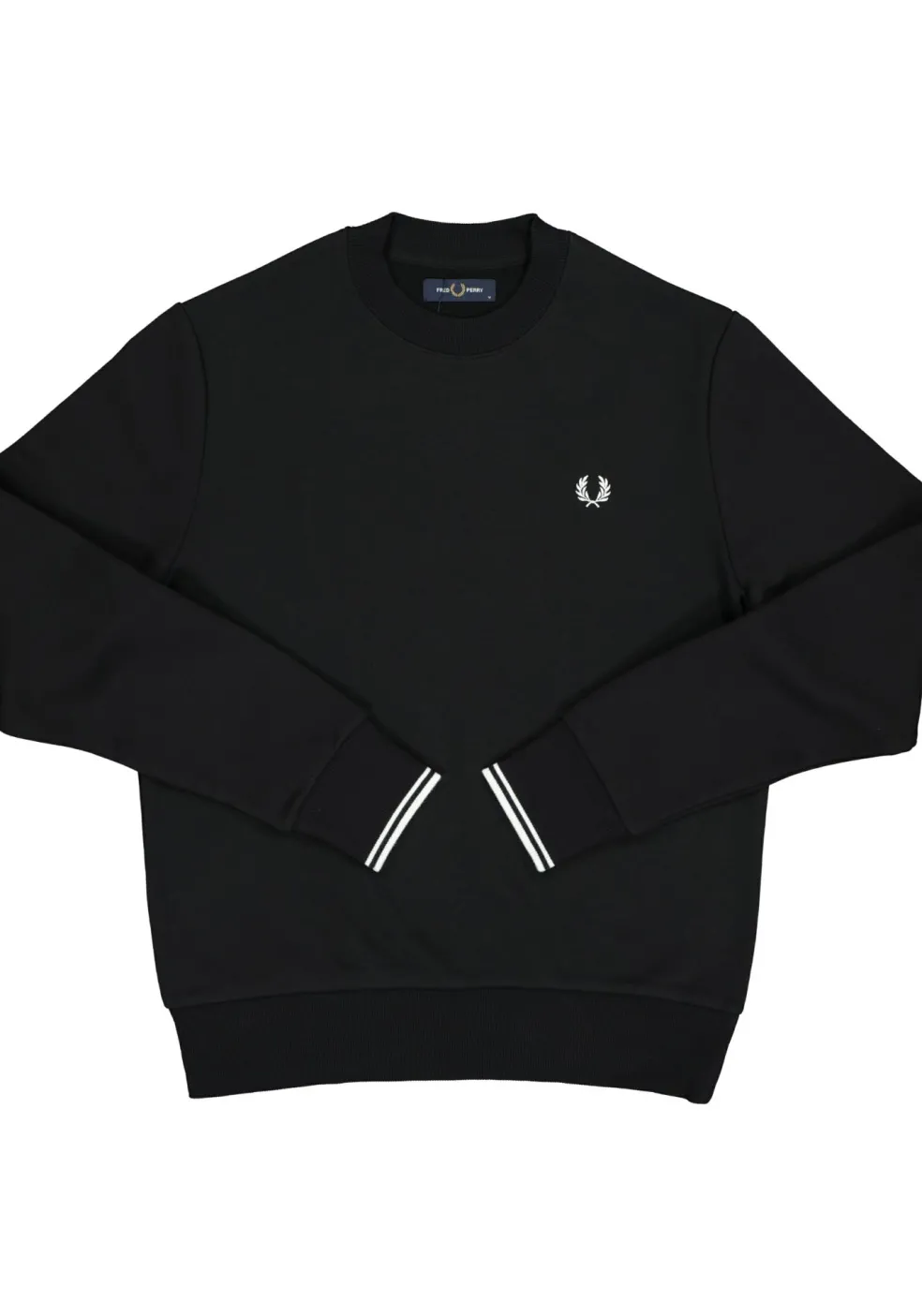 Fred Perry O-hals sweatshirt, zwart