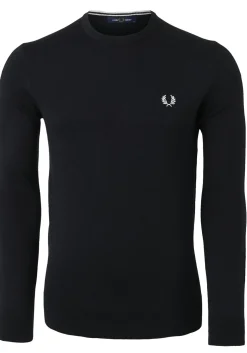 Fred Perry O-hals trui wol, zwart