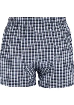 Gotzburg boxershorts geweven (2-pack), heren boxers katoen wijd model, blauw geruit