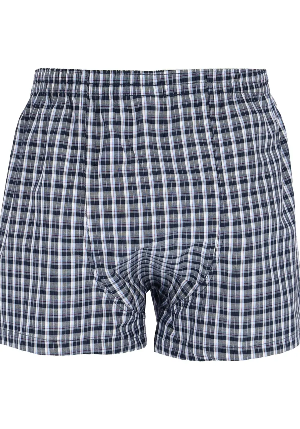 Gotzburg boxershorts geweven (2-pack), heren boxers katoen wijd model, blauw geruit