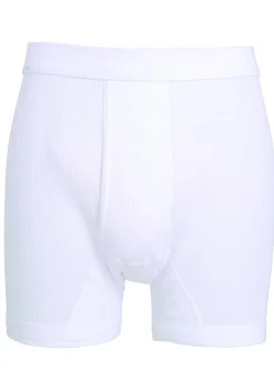 Gotzburg heren boxer lang doppelripp met gulp (1-pack), wit