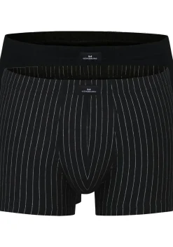 Gotzburg heren boxer normale lengte (2-pack), zwart en zwart-wit gestreept