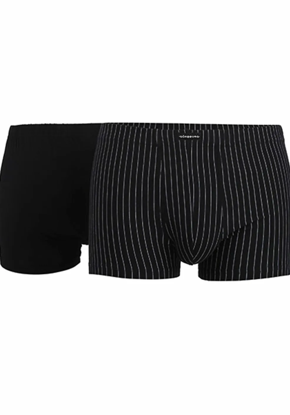 Gotzburg heren boxer normale lengte (2-pack), zwart en zwart-wit gestreept