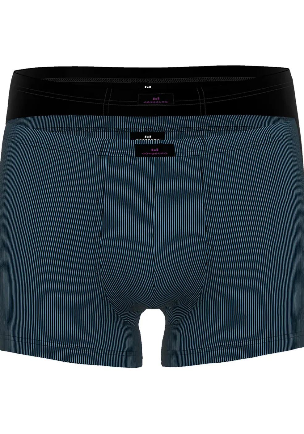 Gotzburg heren boxer normale lengte (2-pack), middenblauw mini dessin