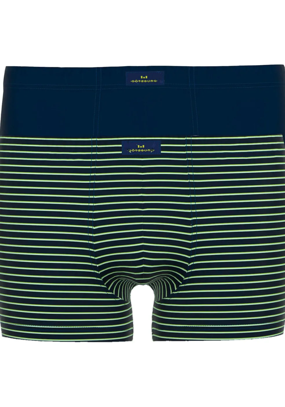 Gotzburg heren boxer normale lengte (2-pack), donkerblauw gestreept