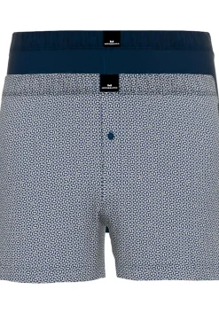 Gotzburg heren boxershorts wijd model met gulp (2-pack), middenblauw mini dessin