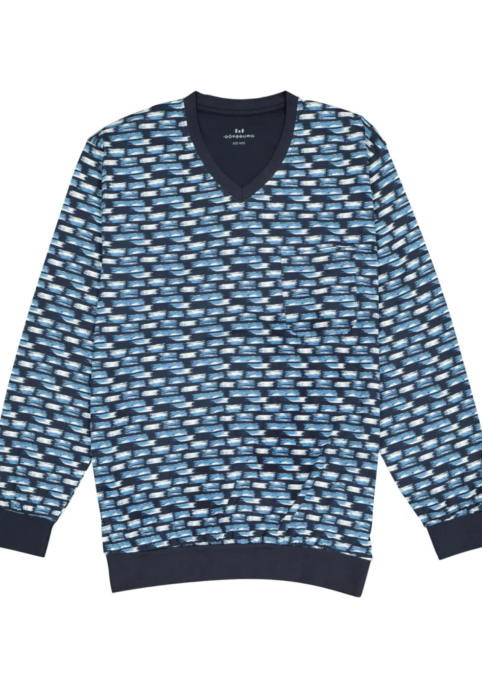 Gotzburg heren pyjama, blauw dessin