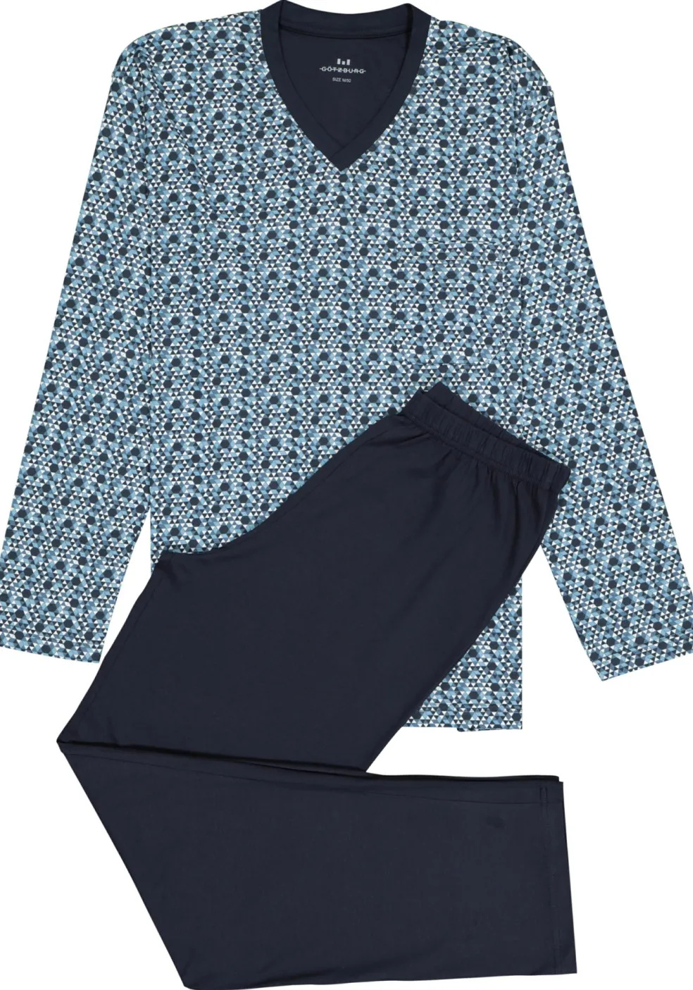 Gotzburg heren pyjama, blauw dessin