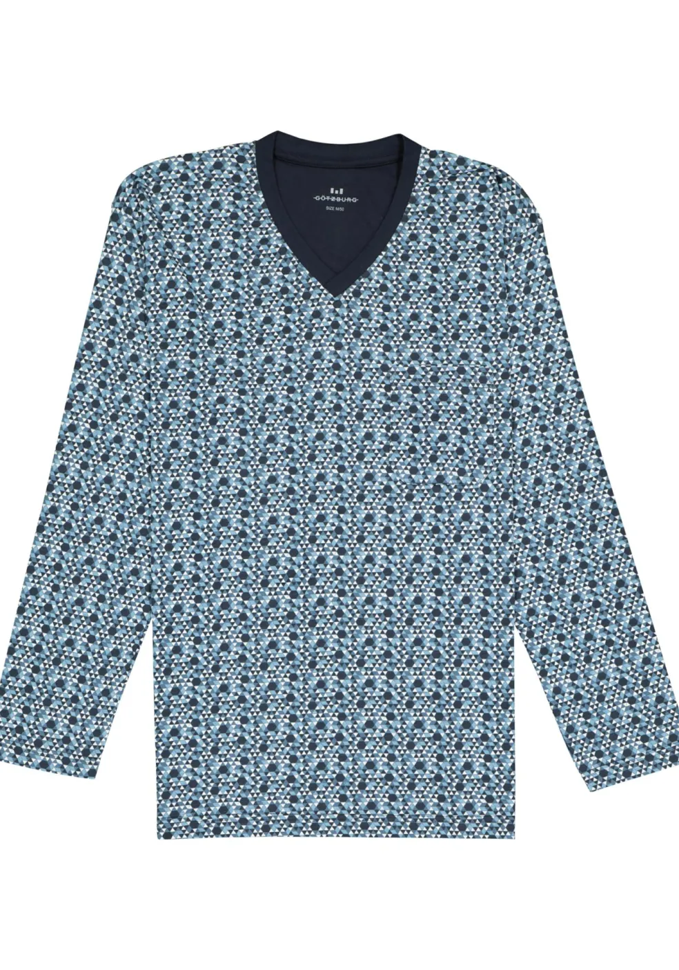 Gotzburg heren pyjama, blauw dessin