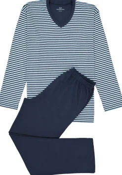 Gotzburg heren pyjama, blauw gestreept