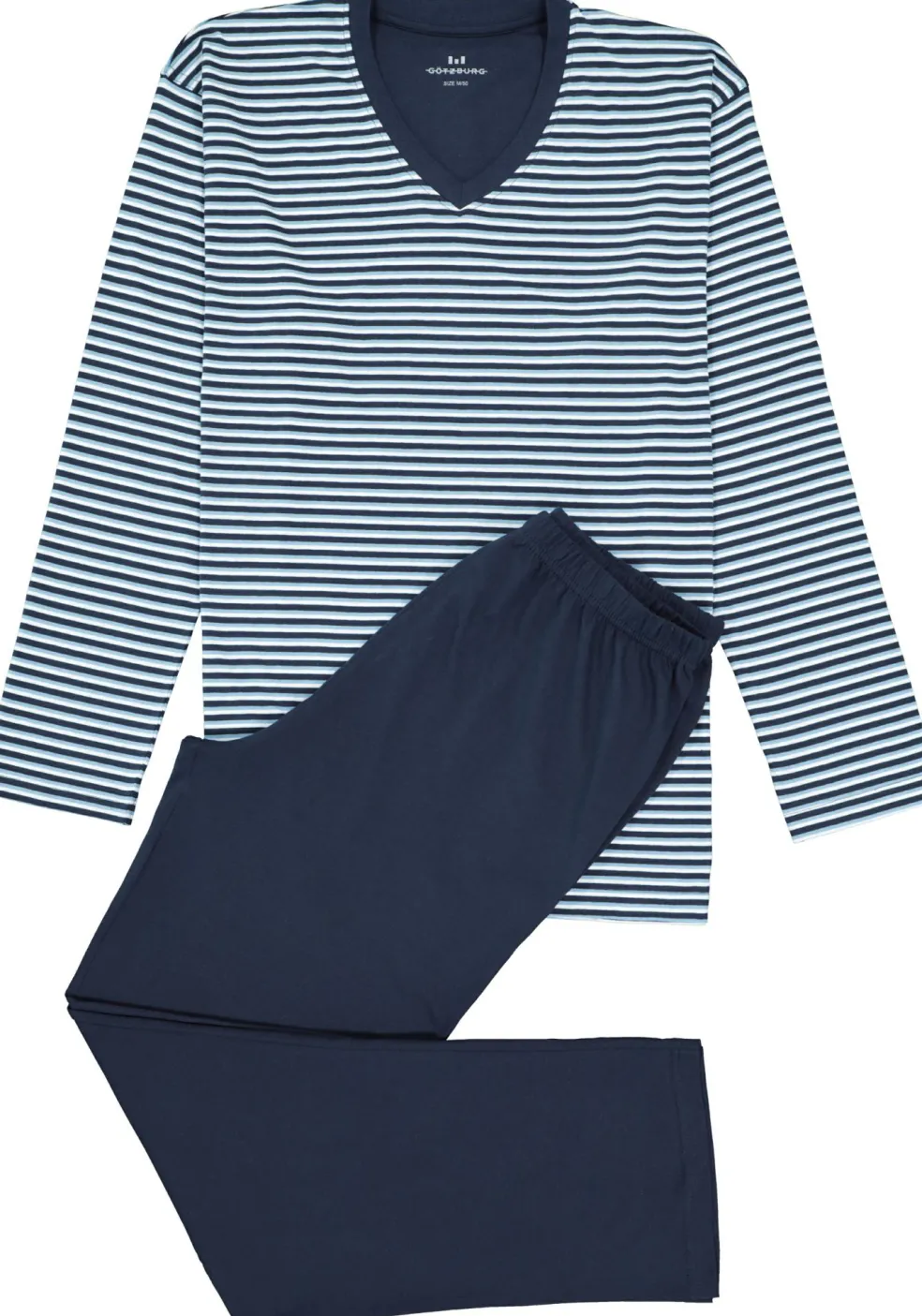 Gotzburg heren pyjama, blauw gestreept