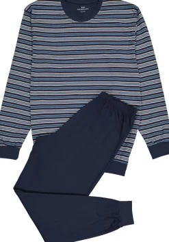 Gotzburg heren pyjama, blauw gestreept