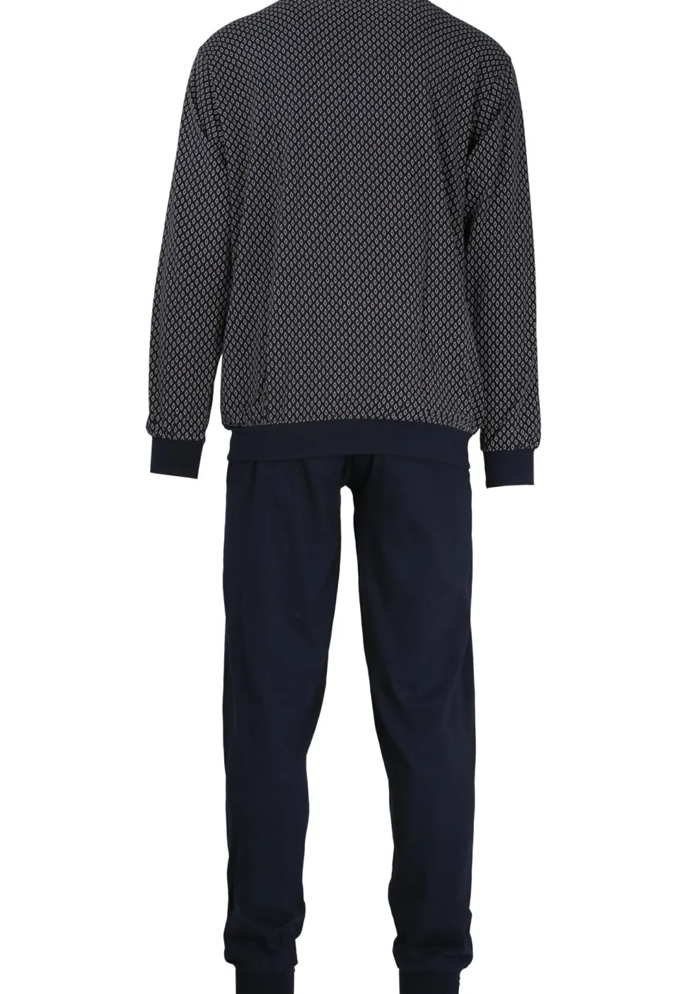 Gotzburg heren pyjama, blauw met rood en wit dessin