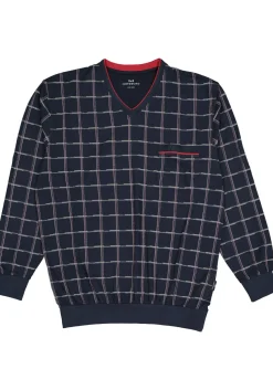 Gotzburg heren pyjama, blauw met rood en wit geruit