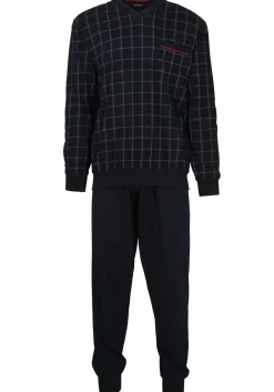 Gotzburg heren pyjama, blauw met rood en wit geruit