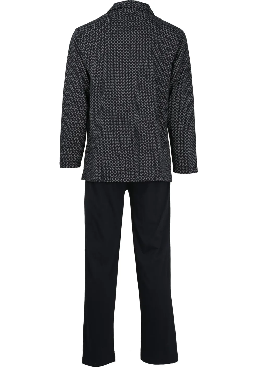 Gotzburg heren pyjama met knoopjes, blauw met rood en wit dessin
