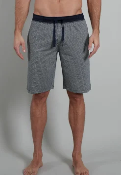 Gotzburg heren pyjama- of loungebroek, middenblauw mini dessin
