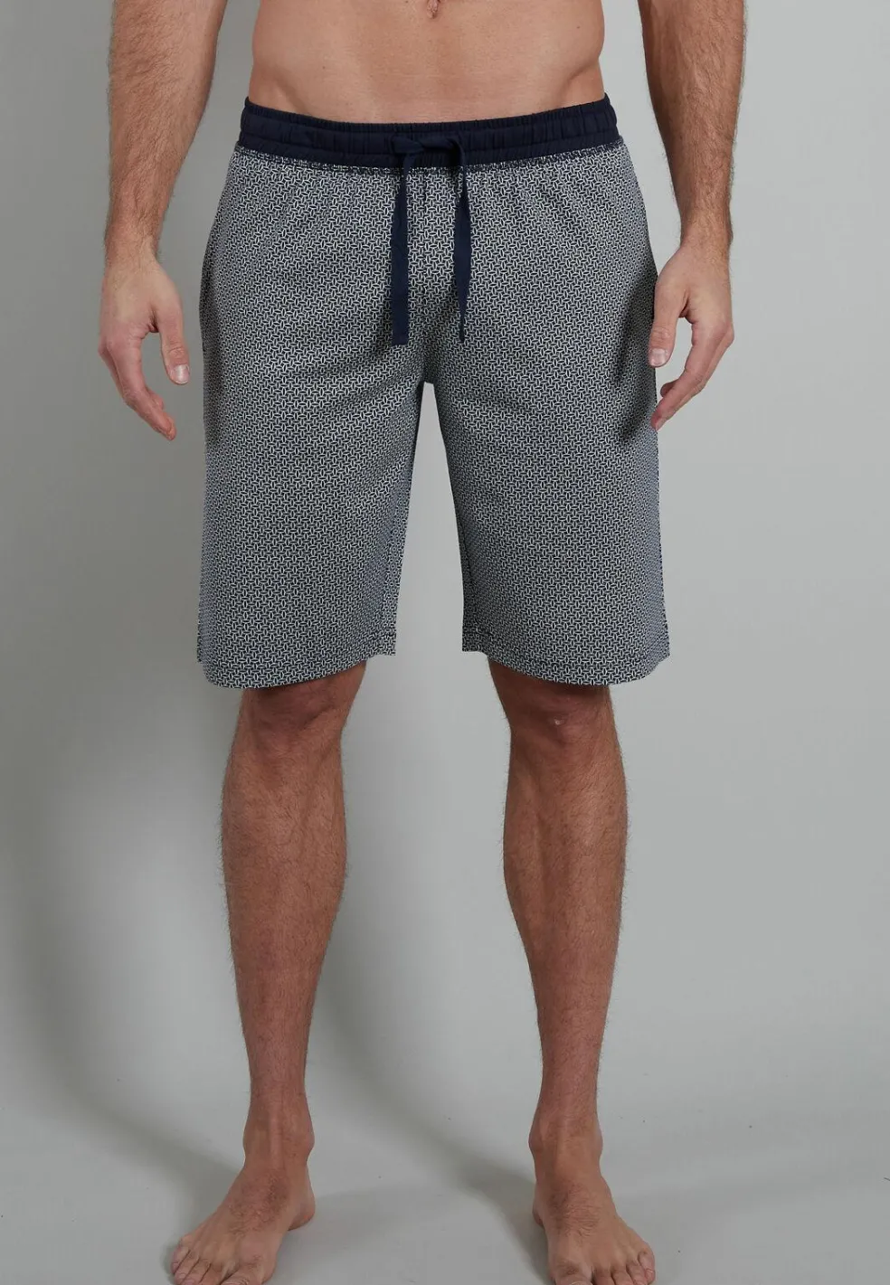 Gotzburg heren pyjama- of loungebroek, middenblauw mini dessin