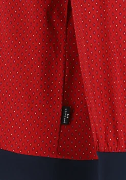 Gotzburg heren pyjama, V-hals, rood met blauw en wit dessin