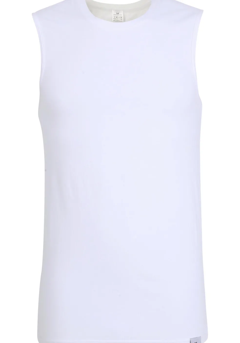 Gotzburg heren shirt mouwloos slim fit O-hals 95/5 (1-pack), heren ondershirt stretchkatoen, wit