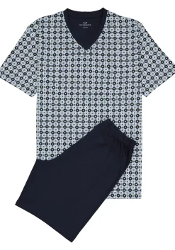 Gotzburg heren shortama, blauw dessin