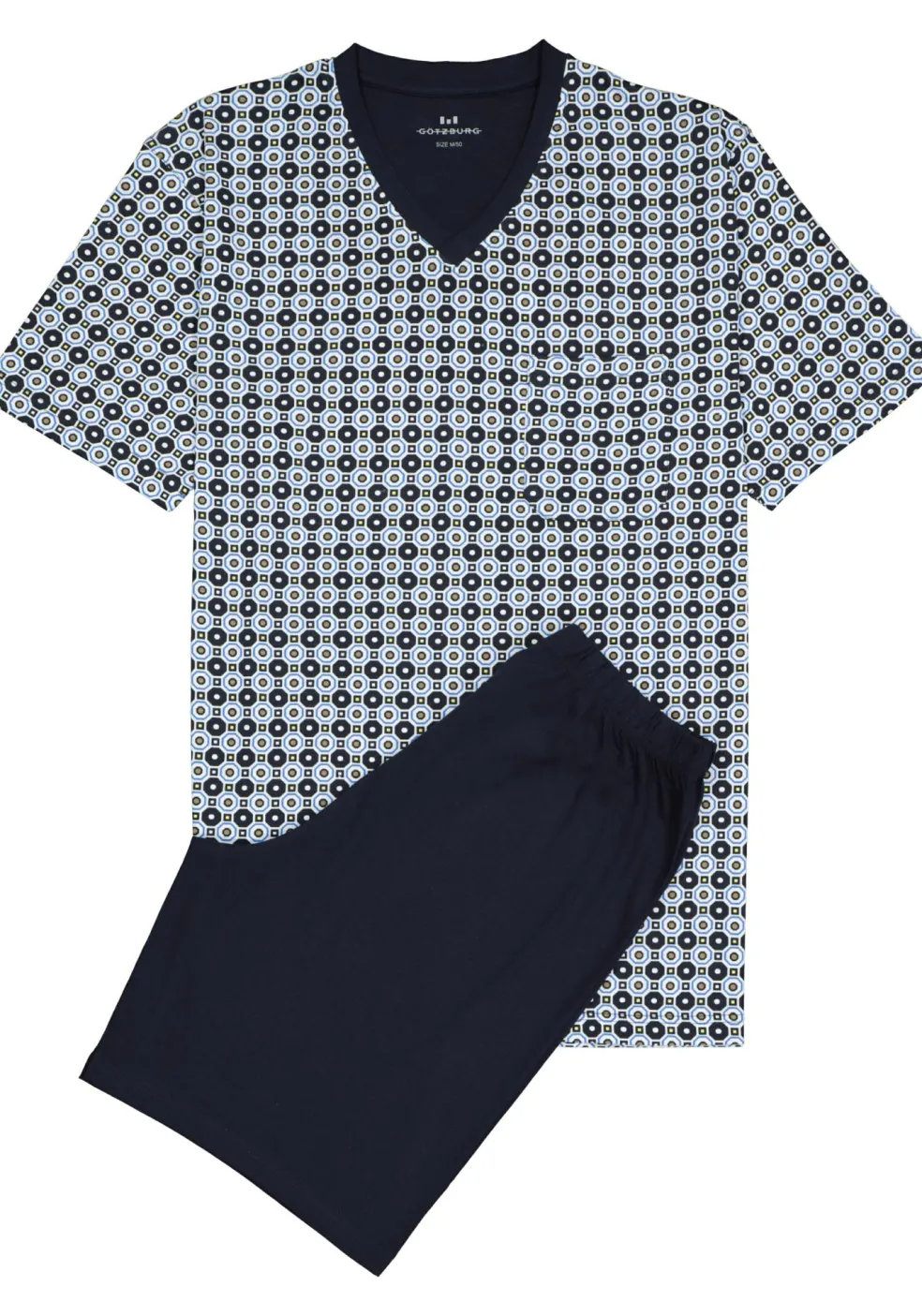 Gotzburg heren shortama, blauw dessin