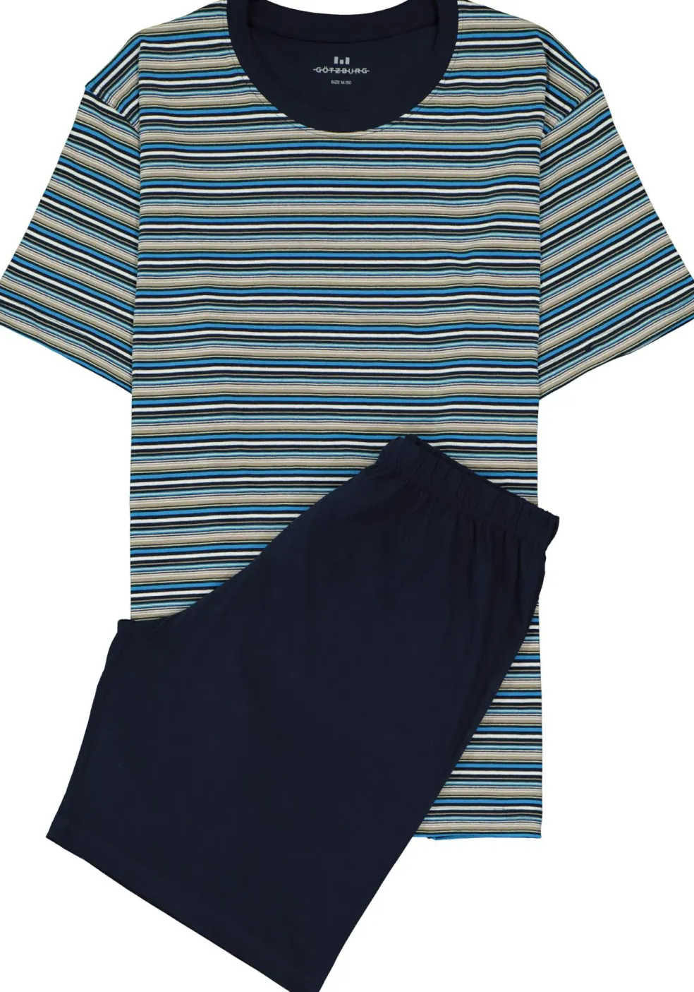 Gotzburg heren shortama, blauw gestreept