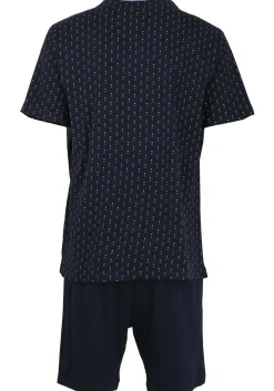 Gotzburg heren shortama, blauw met lichtblauw en wit dessin