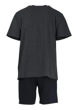 Gotzburg heren shortama, blauw met rood en wit dessin