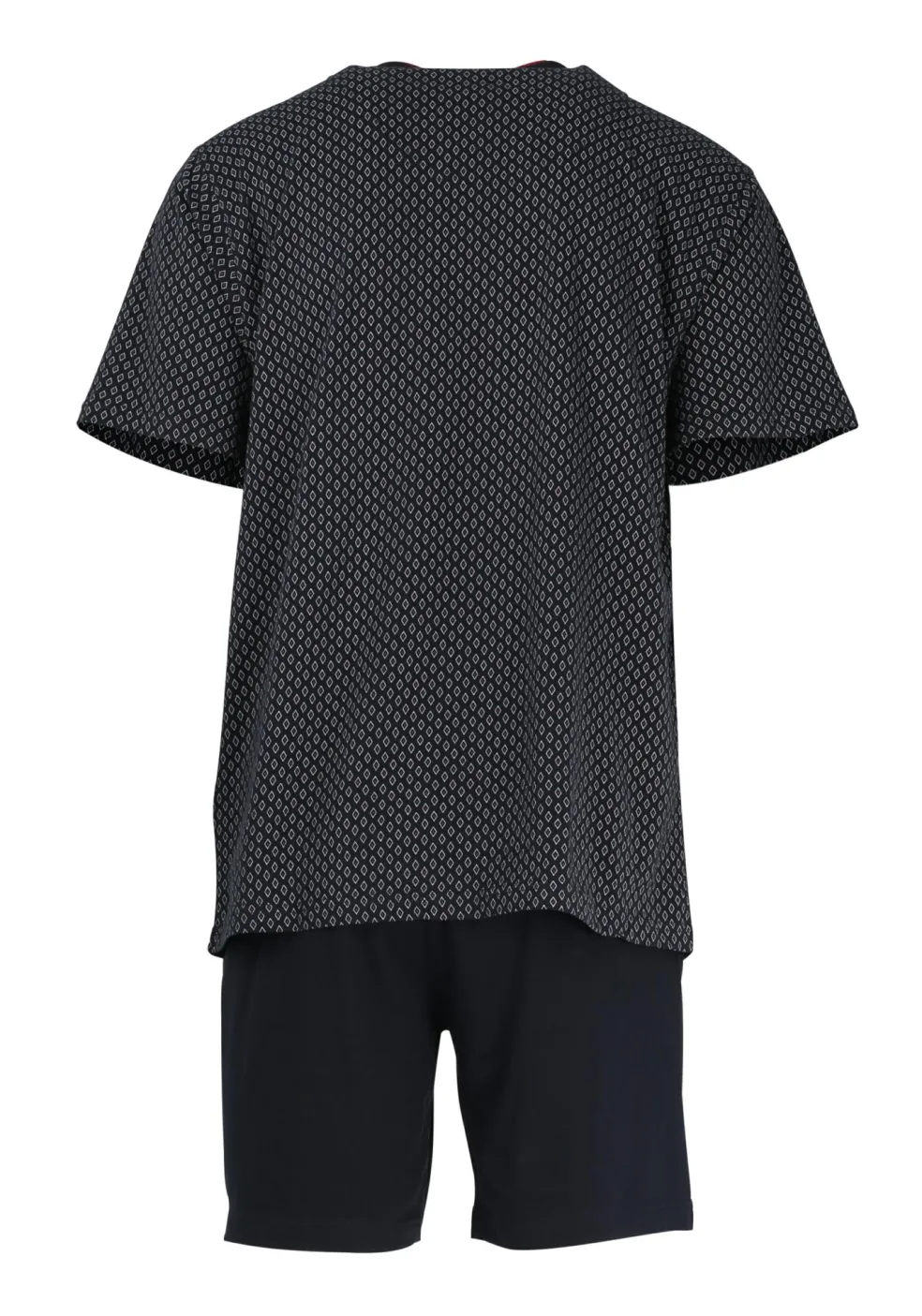 Gotzburg heren shortama, blauw met rood en wit dessin