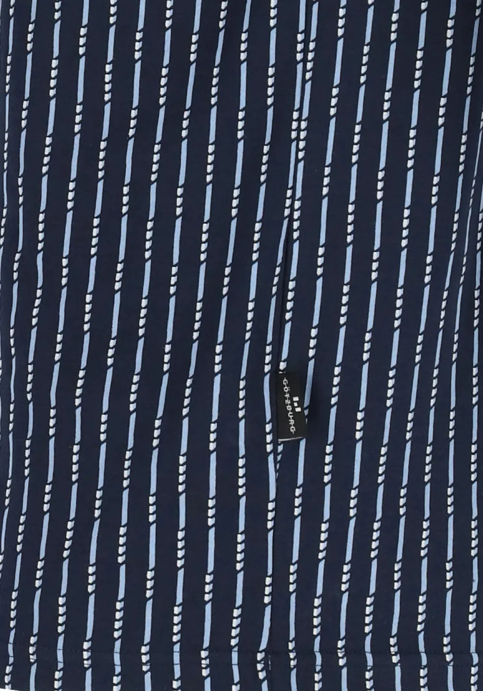 Gotzburg heren shortama met knoopjes, blauw met lichtblauw en wit dessin