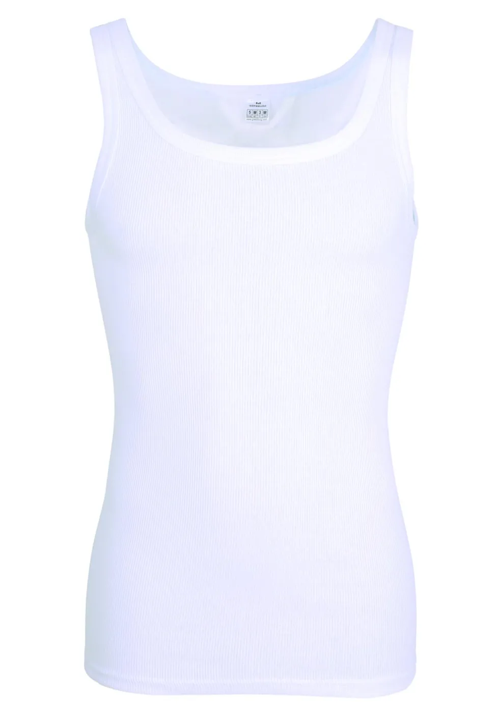 Gotzburg heren singlets regular fit (2-pack), doppelripp heren onderhemden, wit
