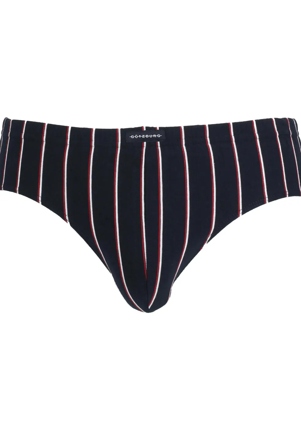 Gotzburg heren sport slip (1-pack), donkerblauw met rood en wit gestreept