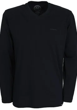 Gotzburg heren T-shirt lange mouw met V-hals (1-pack), donkerblauw