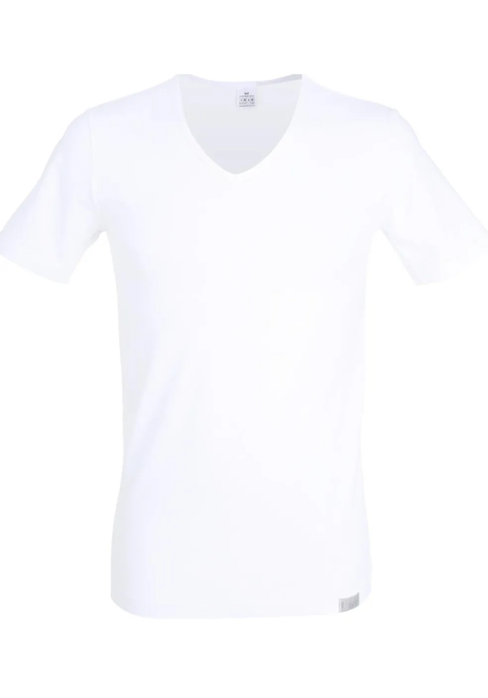 Gotzburg heren T-shirt slim fit V-hals 95/5 (1-pack), stretch ondershirt, wit