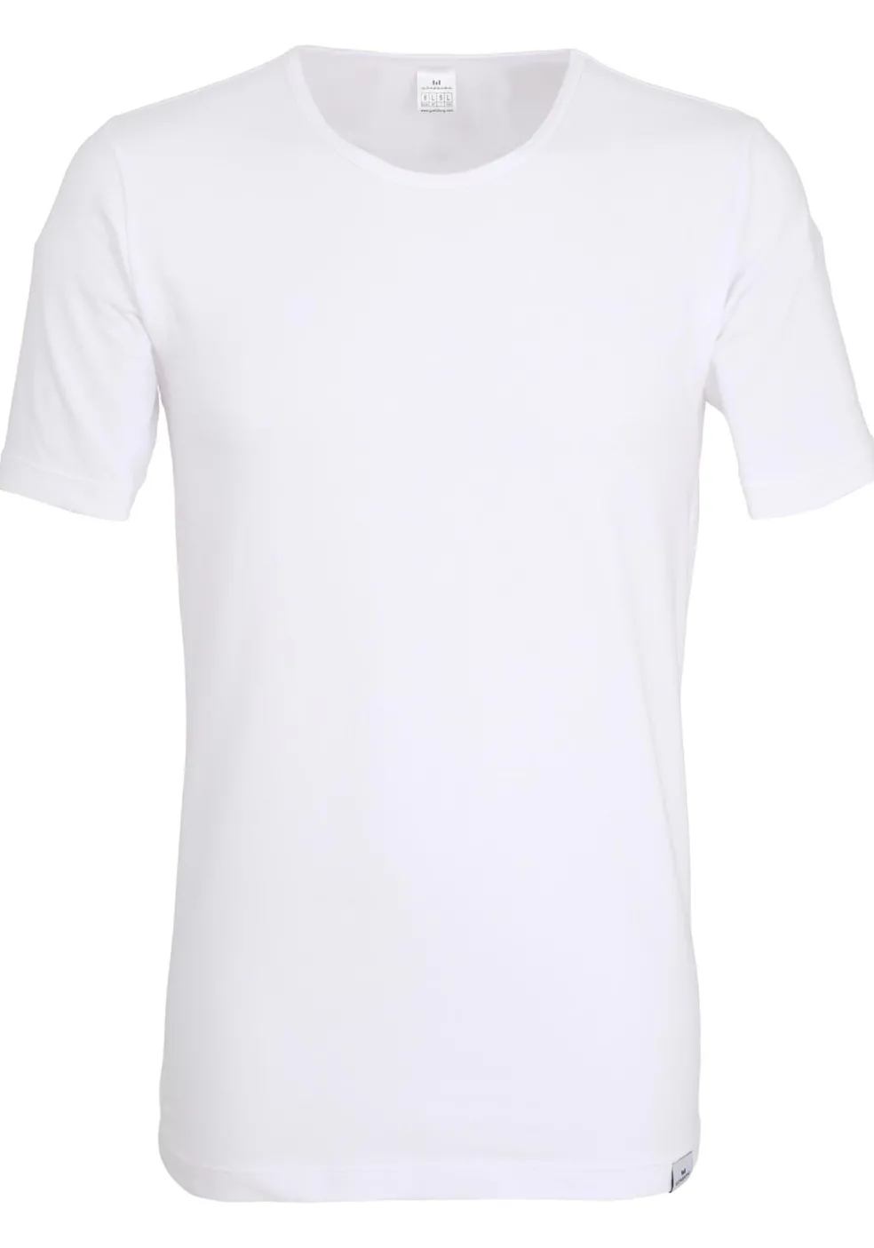 Gotzburg heren T-shirt slim fit O-hals 95/5 (1-pack), heren ondershirt stretchkatoen, wit